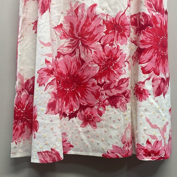 Coldwater Creek Linen Blend Floral Sequin A-Line Lined Skirt PM - Picture 3 of 16